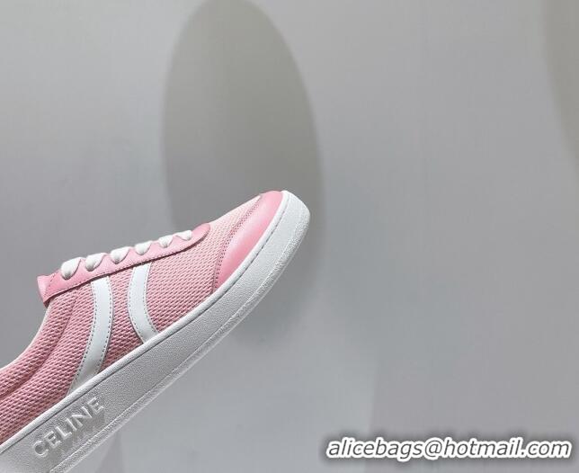 Most Popular Celine Tennis Sneakers in Mesh and Calfskin Light Pink 524117