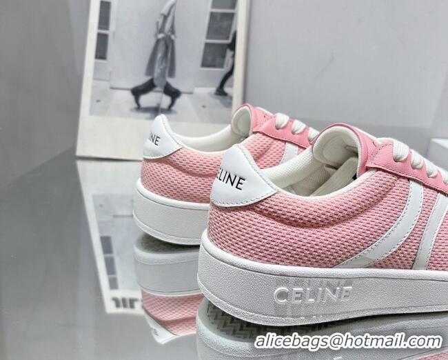 Most Popular Celine Tennis Sneakers in Mesh and Calfskin Light Pink 524117