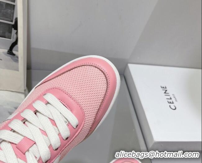 Most Popular Celine Tennis Sneakers in Mesh and Calfskin Light Pink 524117