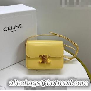 Promotional Celine Mini Teen Cuir Triomphe Bag in Shiny Calfskin 188423 Yellow 2023