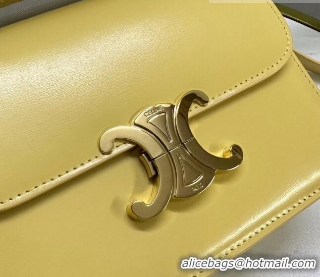 Promotional Celine Mini Teen Cuir Triomphe Bag in Shiny Calfskin 188423 Yellow 2023