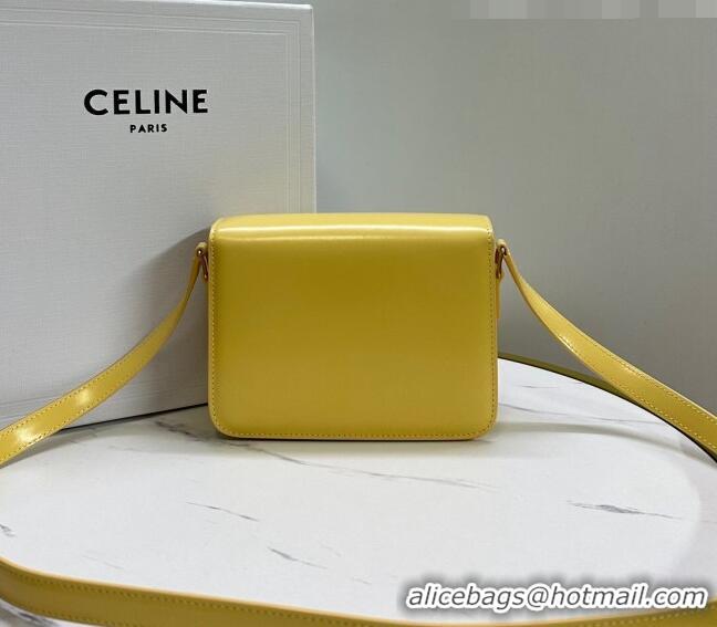 Promotional Celine Mini Teen Cuir Triomphe Bag in Shiny Calfskin 188423 Yellow 2023