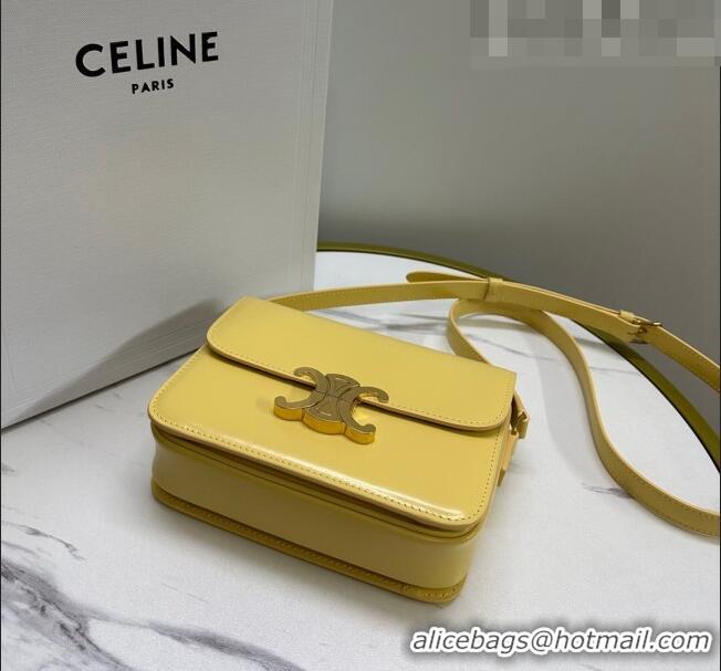 Promotional Celine Mini Teen Cuir Triomphe Bag in Shiny Calfskin 188423 Yellow 2023