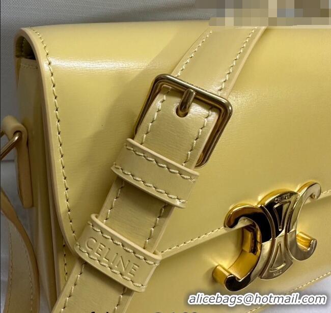 Promotional Celine Mini Teen Cuir Triomphe Bag in Shiny Calfskin 188423 Yellow 2023