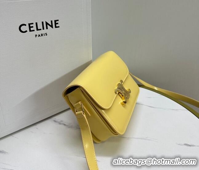 Promotional Celine Mini Teen Cuir Triomphe Bag in Shiny Calfskin 188423 Yellow 2023