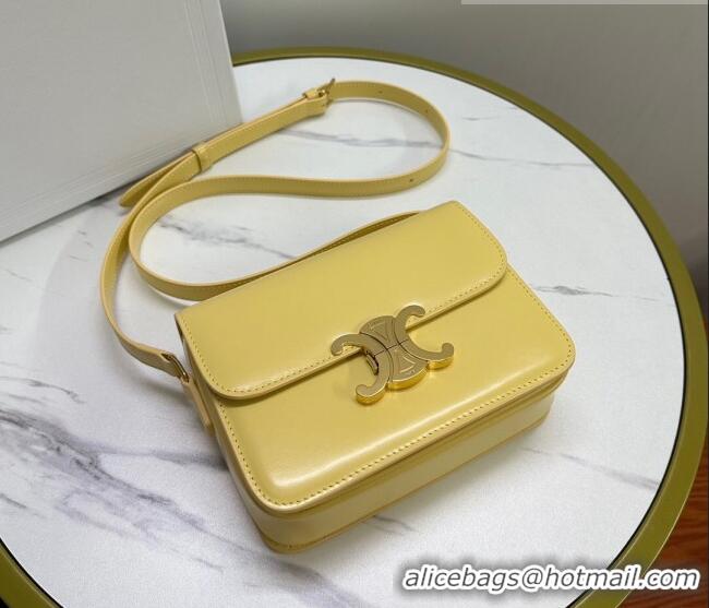 Promotional Celine Mini Teen Cuir Triomphe Bag in Shiny Calfskin 188423 Yellow 2023