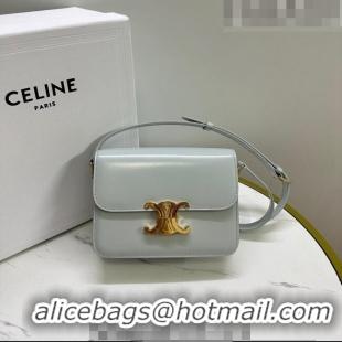 Good Product Celine Mini Teen Cuir Triomphe Bag in Shiny Calfskin 188423 Light Blue 2023