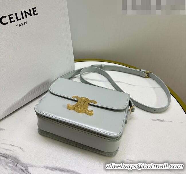 Good Product Celine Mini Teen Cuir Triomphe Bag in Shiny Calfskin 188423 Light Blue 2023