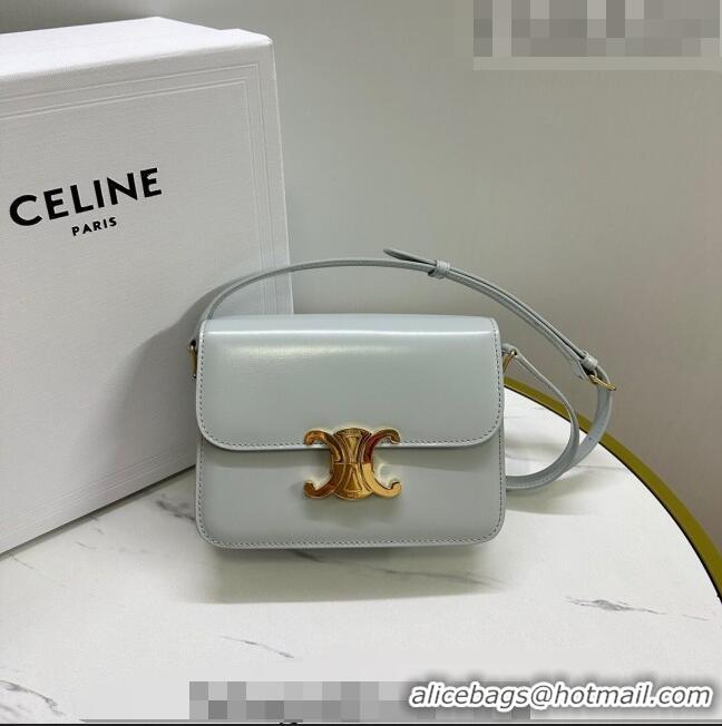 Good Product Celine Mini Teen Cuir Triomphe Bag in Shiny Calfskin 188423 Light Blue 2023