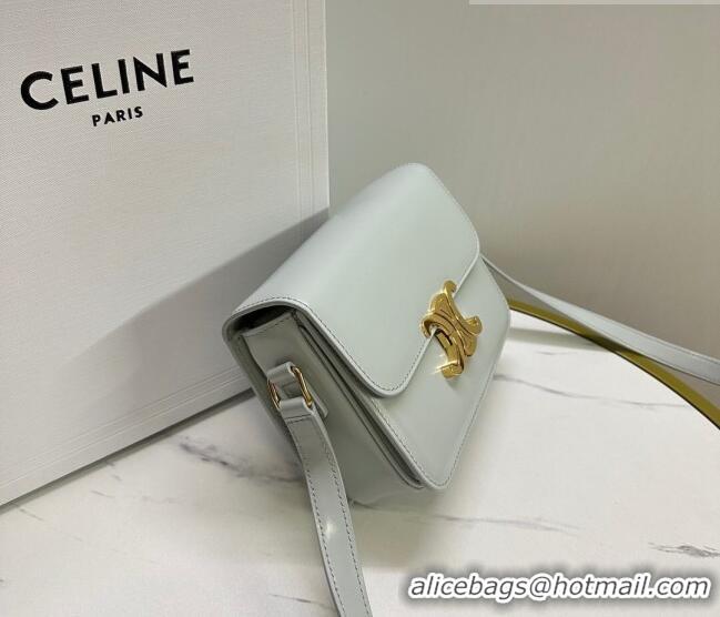 Good Product Celine Mini Teen Cuir Triomphe Bag in Shiny Calfskin 188423 Light Blue 2023