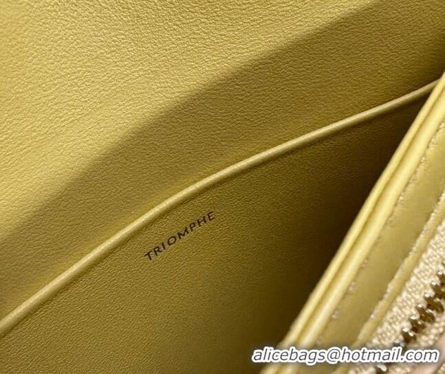 Top Quality Celine Teen Chain Besace Triomphe Mini bag in Shiny Calfskin 110973 Yellow 2023