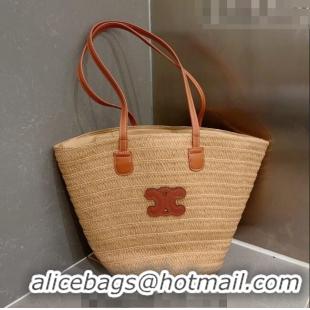 Low Price Celine Straw Basket Bag 0510 Khaki 2023