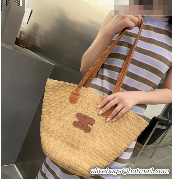 Low Price Celine Straw Basket Bag 0510 Khaki 2023