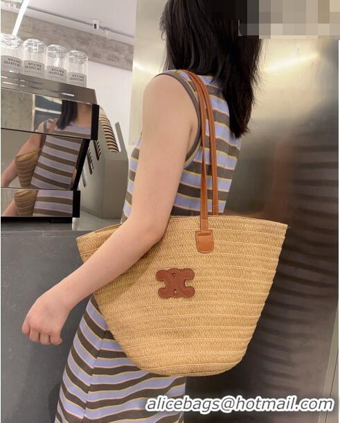 Low Price Celine Straw Basket Bag 0510 Khaki 2023