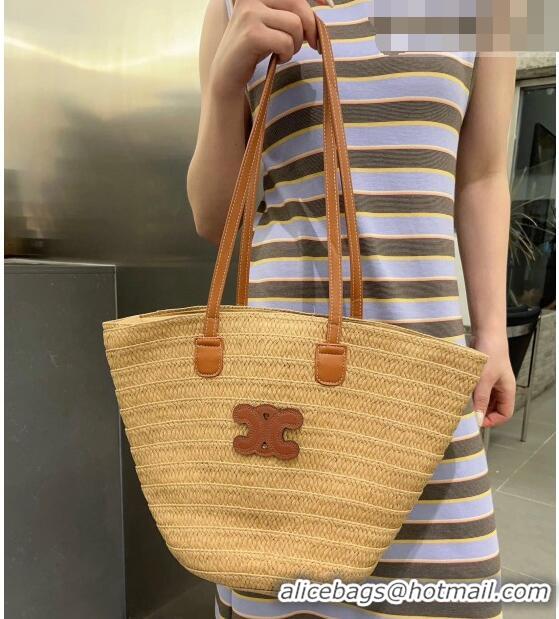 Low Price Celine Straw Basket Bag 0510 Khaki 2023