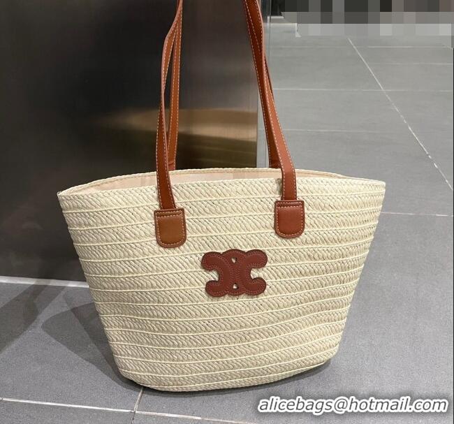 Top Quality Celine Straw Basket Bag 0510 Pale Beige 2023