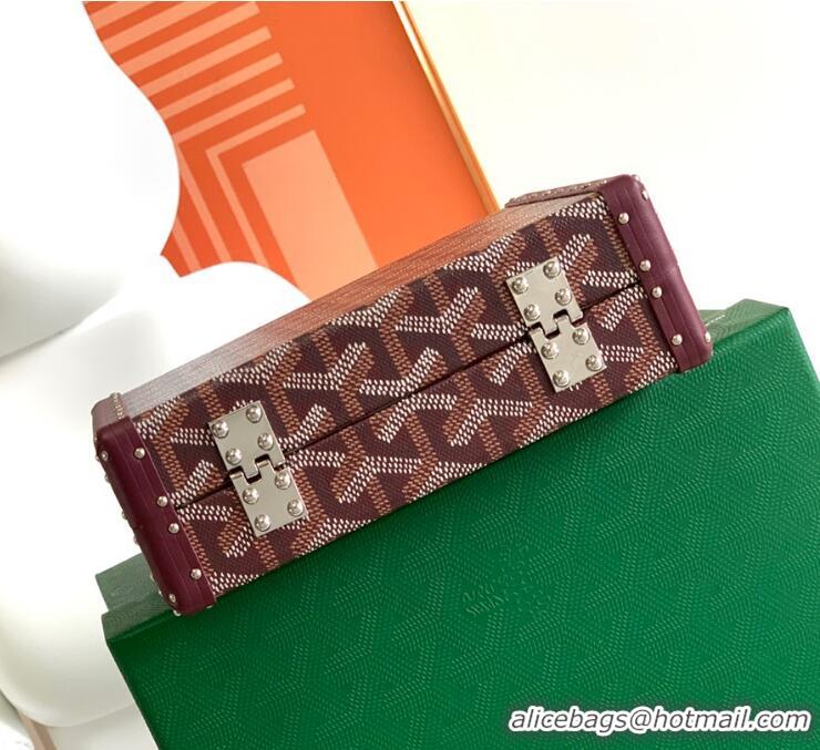 ​Top Grade Goyard Minaudiere Trunk Case Bag G7972 Burgundy