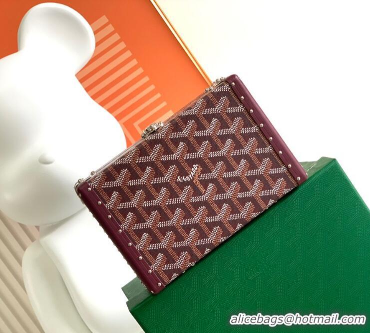 ​Top Grade Goyard Minaudiere Trunk Case Bag G7972 Burgundy