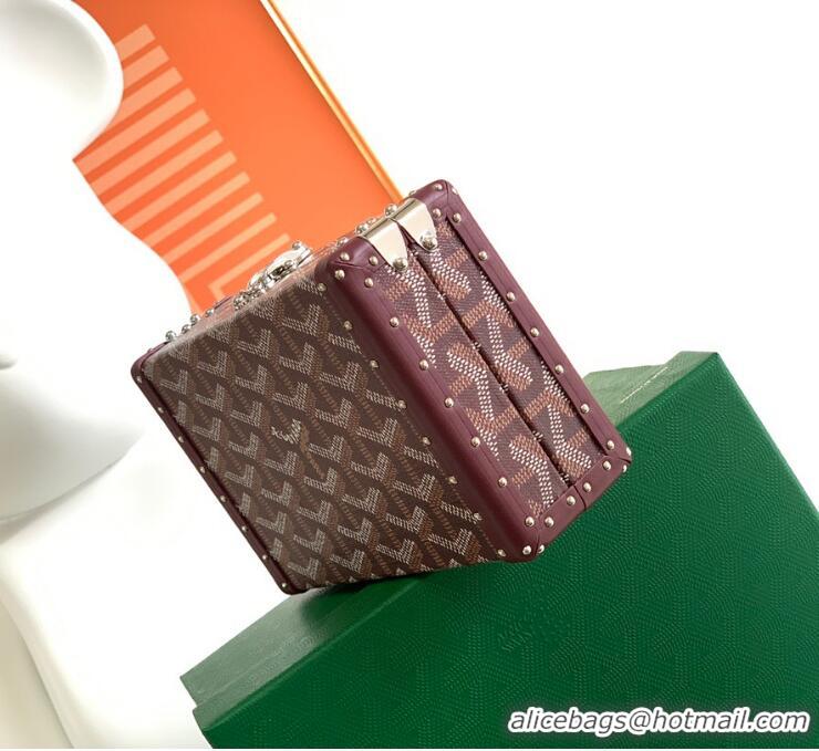 ​Top Grade Goyard Minaudiere Trunk Case Bag G7972 Burgundy