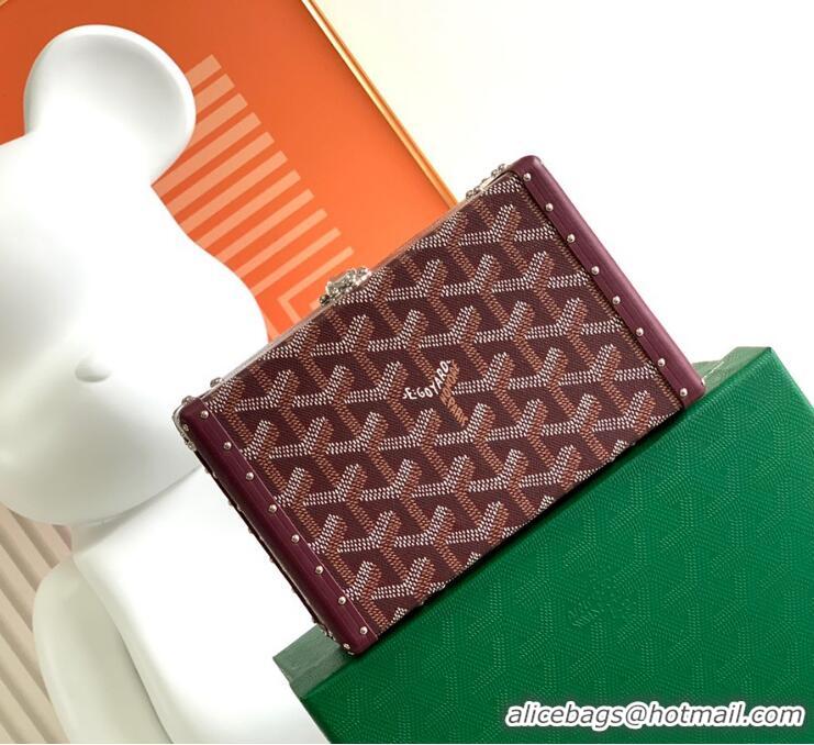 ​Top Grade Goyard Minaudiere Trunk Case Bag G7972 Burgundy