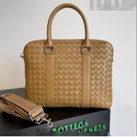 Best Price Bottega Veneta Slim Classic Briefcase Bag in Intrecciato Leather 690702 Acorn Brown 2022