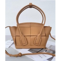 Promotional Bottega Veneta Mini Arco Tote Bag in intreccio Grained Calfskin 600606 Brown 2023