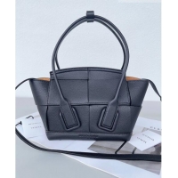 Good Looking Bottega Veneta Mini Arco Tote Bag in intreccio Grained Calfskin 600606 Black 2023