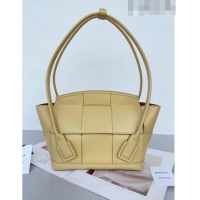 Low Cost Bottega Veneta Samll Arco Tote Bag in intreccio Smooth Calfskin 575943 Yellow 2023