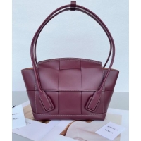 Well Crafted Bottega Veneta Samll Arco Tote Bag in intreccio Smooth Calfskin 575943 Burgundy 2023