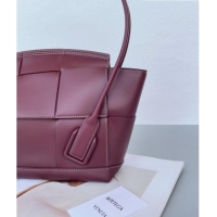 Well Crafted Bottega Veneta Samll Arco Tote Bag in intreccio Smooth Calfskin 575943 Burgundy 2023