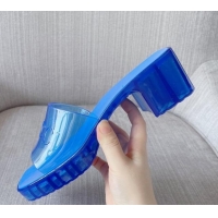 Perfect Gucci PVC Heel Slide Sandals 5.5cm Blue 030277