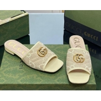 Grade Quality Gucci Jumbo GG Canvas Slide Sandals Yellow 0302100