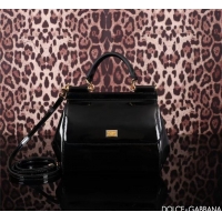 Top Grade Dolce & Gabbana Small Sicily Top Handle Bag 80999 Black