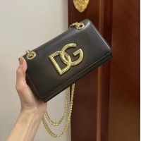 Top Quality Dolce & Gabbana Origianl Leather Shoulder Bag 5535 Black