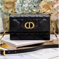 Famous Brand Dior MISS CARO MINI BAG Macrocannage Lambskin S5169UD BLACK