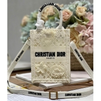 New Fashion MINI DIOR BOOK TOTE PHONE BAG S5555CR Latte