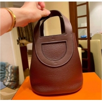 Pretty Style Hermes Original Togo Leather Bag H3602 Wine