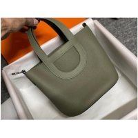 Traditional Specials Hermes Original Togo Leather Bag H3602 blackish green