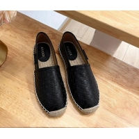 Most Popular Gucci GG Leather Espadrilles Black 403120