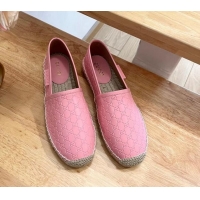 Discount Gucci GG Leather Espadrilles Pink 403121