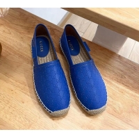 Best Grade Gucci GG Leather Espadrilles Blue 403122