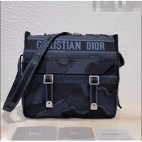 Best Fashion Dior Diorcamp Messenger Bag in Camouflage Embroidered Canvas Bag M1291 Blue