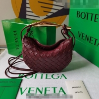 New Fashion Bottega Veneta Mini Sardine Bag in Intrecciato Leather 744267 Barolo Red 2023