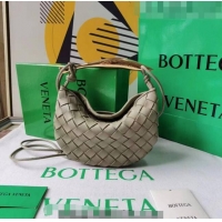 Best Price Bottega Veneta Mini Sardine Bag in Intrecciato Leather 744267 Travertine Green 2023