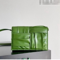 Good Looking Bottega Veneta Mini Cassette Cross-Body Bag in foulard intreccio leather 731243 Green 2023