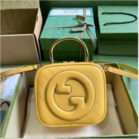 Famous Brand GUCCI BLONDIE TOP HANDLE BAG 744434 Yellow