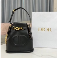 Pretty Style MEDIUM CEST DIOR BAG CD-Embossed Calfskin M2271UBHA black