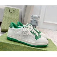 Purchase Gucci MAC80 Sneakers in Leather and Fabric White/Green 0420127