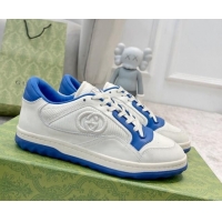 Good Quality Gucci MAC80 Sneakers in Leather and Fabric White/Blue 420128