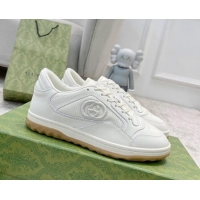 Grade Quality Gucci MAC80 Sneakers in Leather and Fabric All White Upper 420131